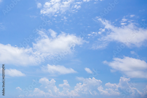 Blue sky and white clouds or cloudscape.