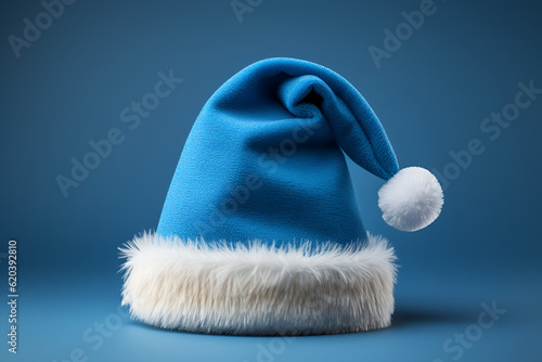 blue  santa claus hat
