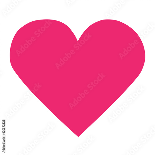 Flat design of pink heart on white
