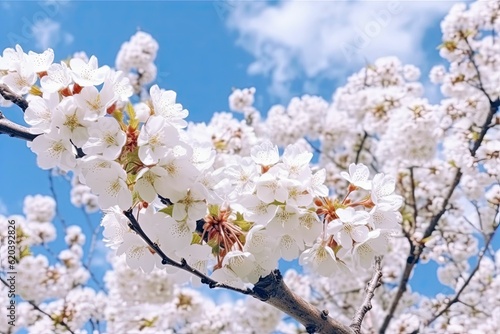 low angle cherry blossom tree