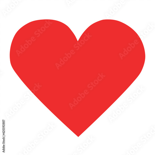 Free Download Flat design of red heart on white background - GFXLoad