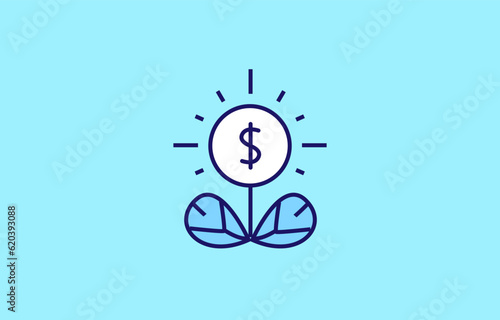 Investment icon set. Containing investor, mutual fund, asset, risk management, economy, financial gain, interest and stock icons. Outline filled icon