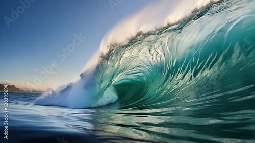 Clean ocean waves rolling