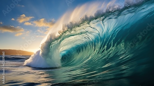 Clean ocean waves rolling