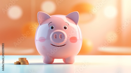 piggy bank and coins