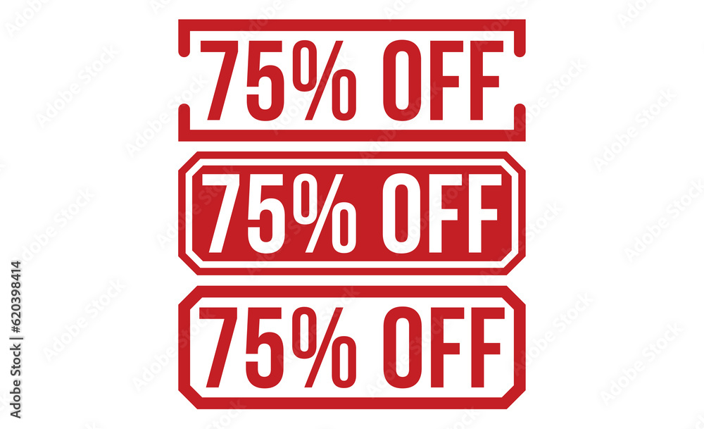 75% Off rubber stamp on white background. 75% Off Rubber Stamp set. 75% Off rubber stamp on white background. 75% Off Rubber Stamp set.