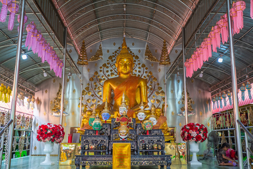 The gold Buddha statue at Wat Mai Supadit Tharam, Nakhon Pathom, Thailand