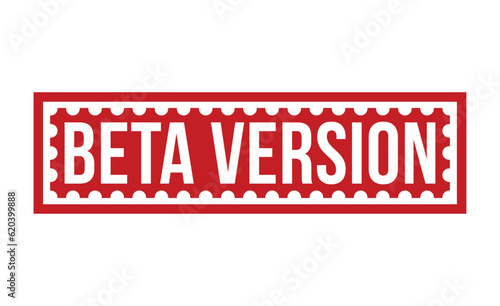 Beta Version Red Rubber Stamp vector design.