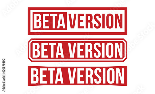 Beta Version rubber stamp vector illustration on white background. Beta Version rubber stamp set.