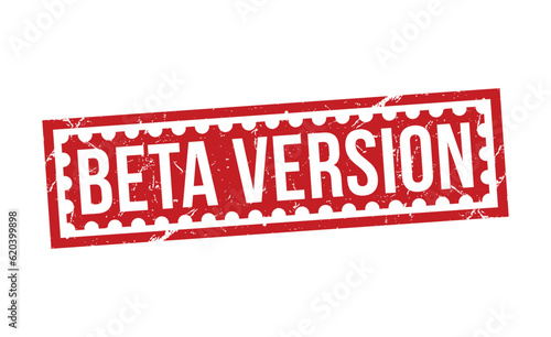 Beta Version grunge Rubber Stamp vector design.