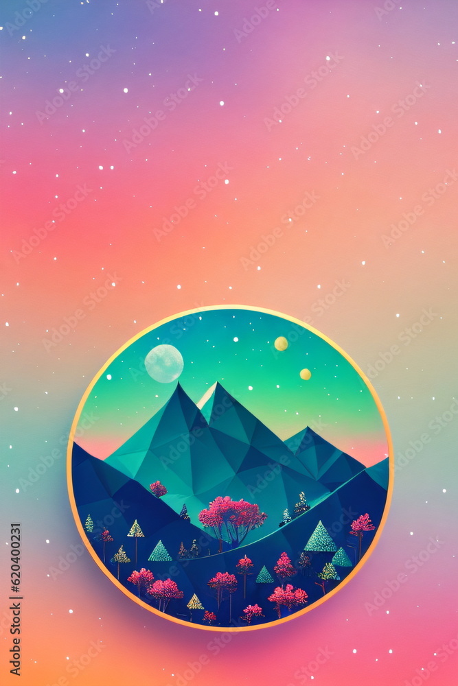 Fototapeta premium landscape with the moon