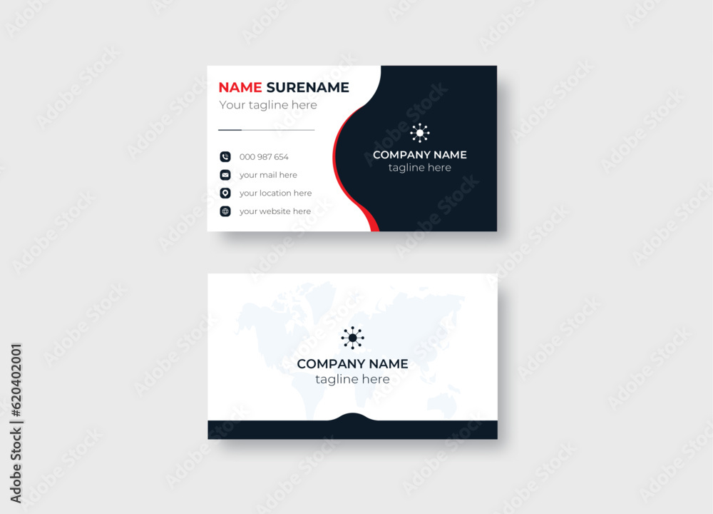 Modern abstract business card design vector template. Modern abstract business card design vector template.