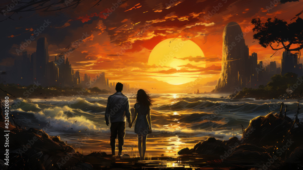 Fototapeta premium brazilian lovers by the sea.