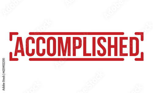 Accomplished Red Rubber Stamp vector design.