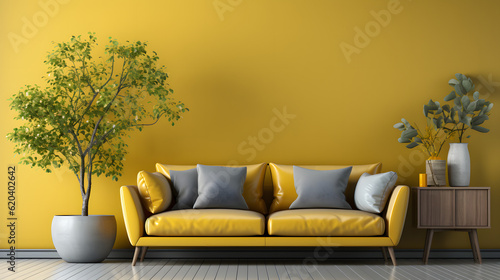 Modern Living Room With Sofa Generative AI © Blake