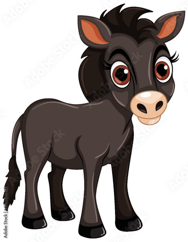 Cute horse cartoon isolated