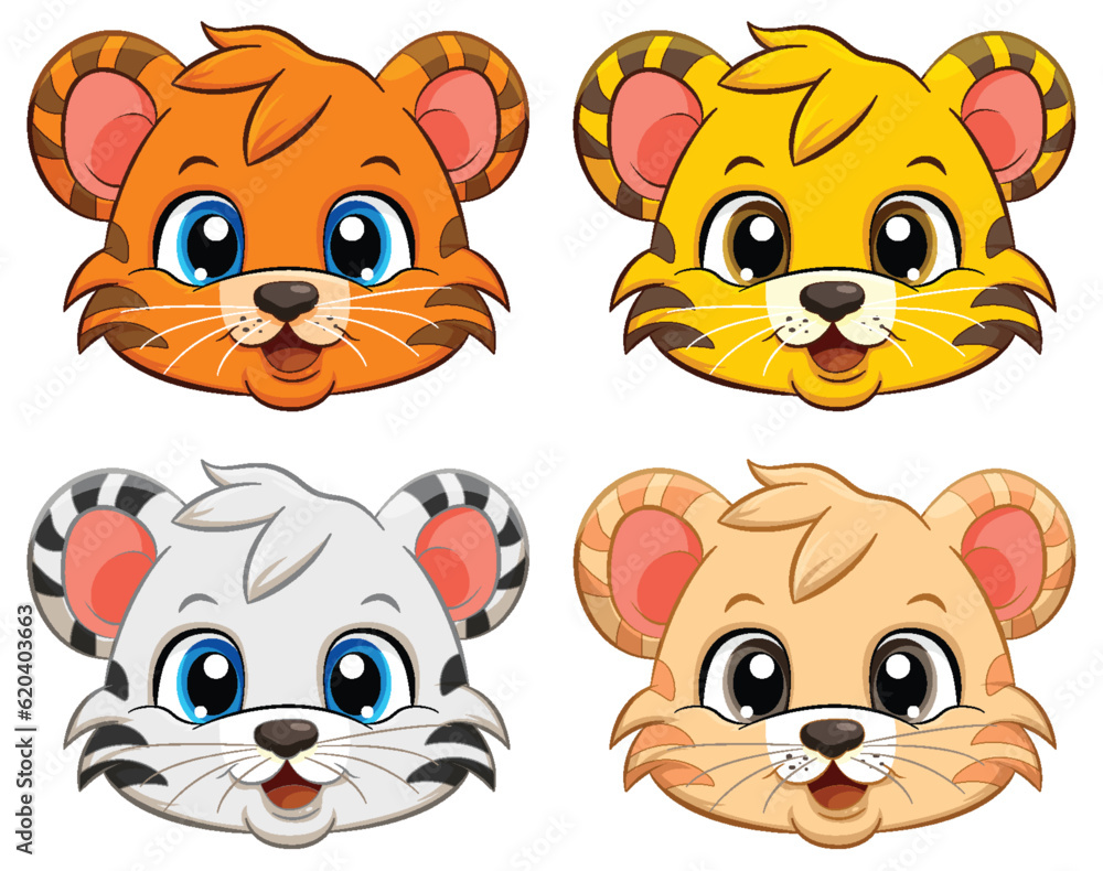 Little Cute Tiger Cartoon Character Little Cute Tiger Cartoon Character