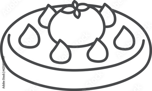 スイーツの線画単品アイコンイラスト　アイスケーキ