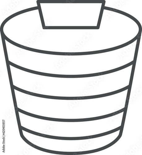 スイーツの線画単品アイコンイラスト　ティラミス