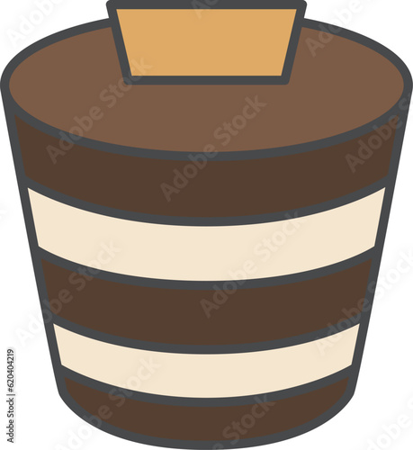 スイーツのカラー単品アイコンイラスト　ティラミス