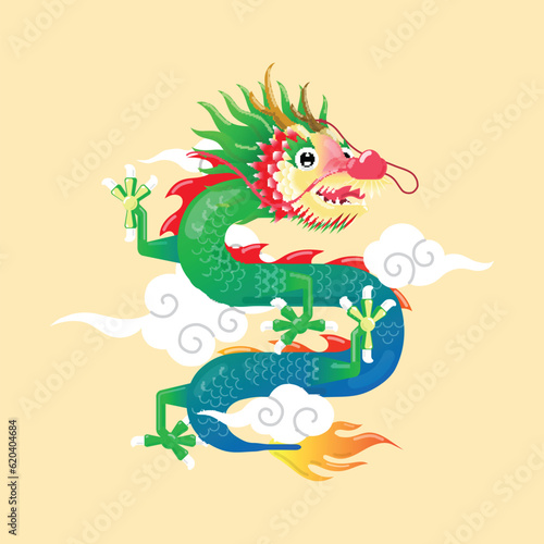 Happy Chinese new year 2024  the year of the dragon zodiac sign. 