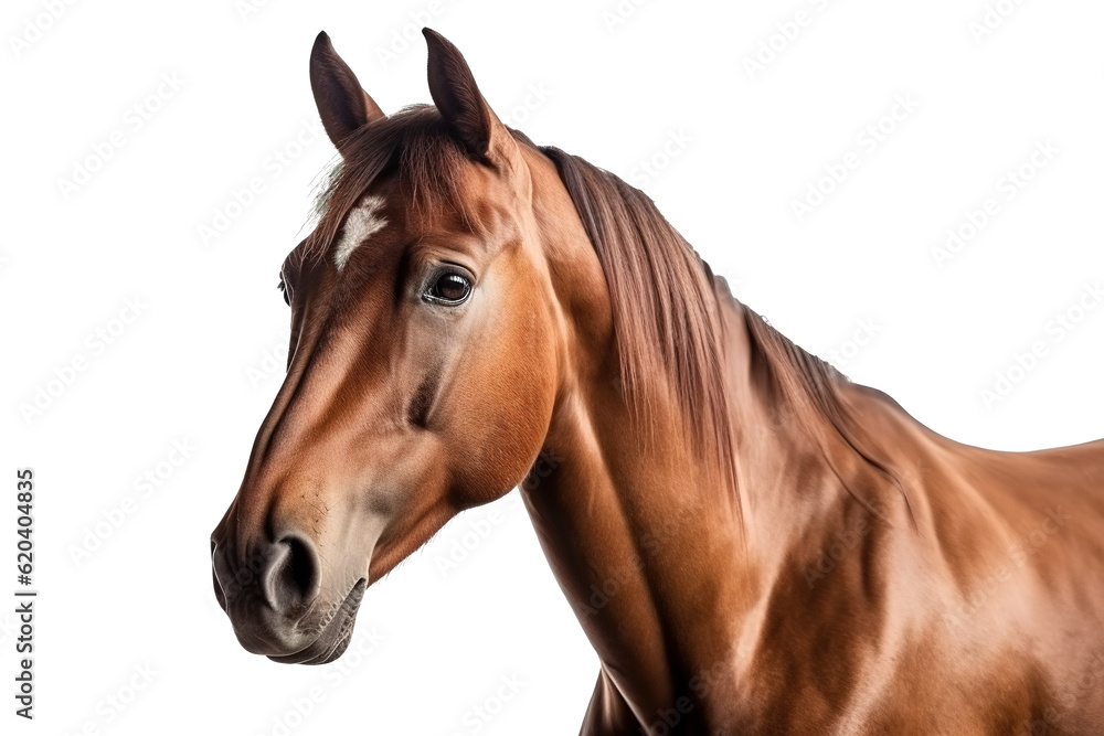 A horse isolated on a transparent or white background. Generative AI A horse isolated on a transparent or white background. Generative AI