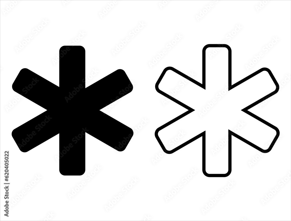 Obraz premium Set of Asterisk Silhouette