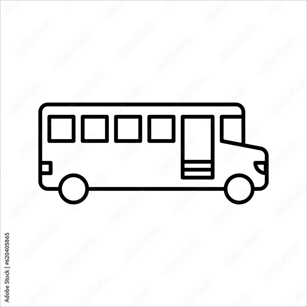 Bus Icon Vector Template Flat Design, vector illustration on white background