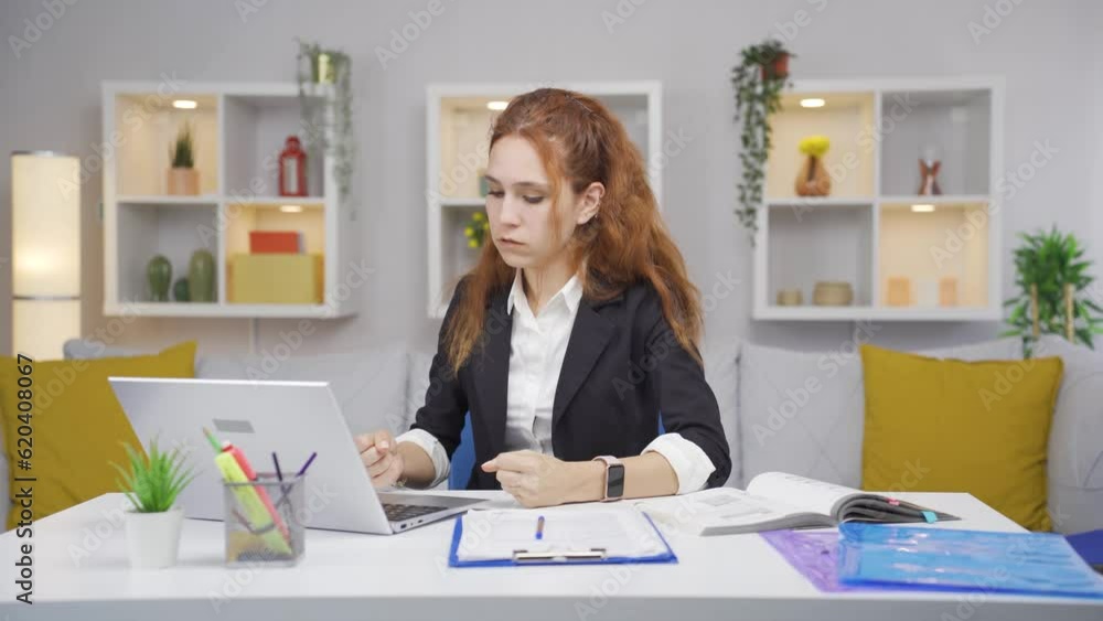 Home office worker woman is angry and furious Home office worker woman is angry and furious