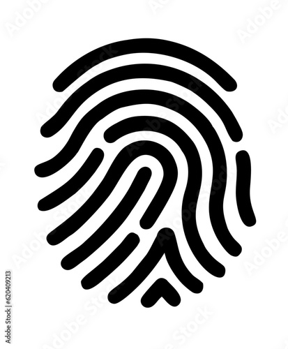 Fingerprint icon Black & white. Simple vector illustration isolated on transparent background. for your apps, websites and security purpose