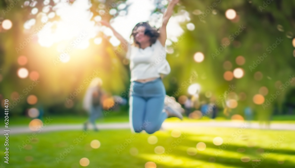 Defocused bokeh effect positive concept background of unrecognizable people enjoying healthy lifstyle exercising fitness outside Defocused bokeh effect positive concept background of unrecognizable people enjoying healthy lifstyle exercising fitness outside