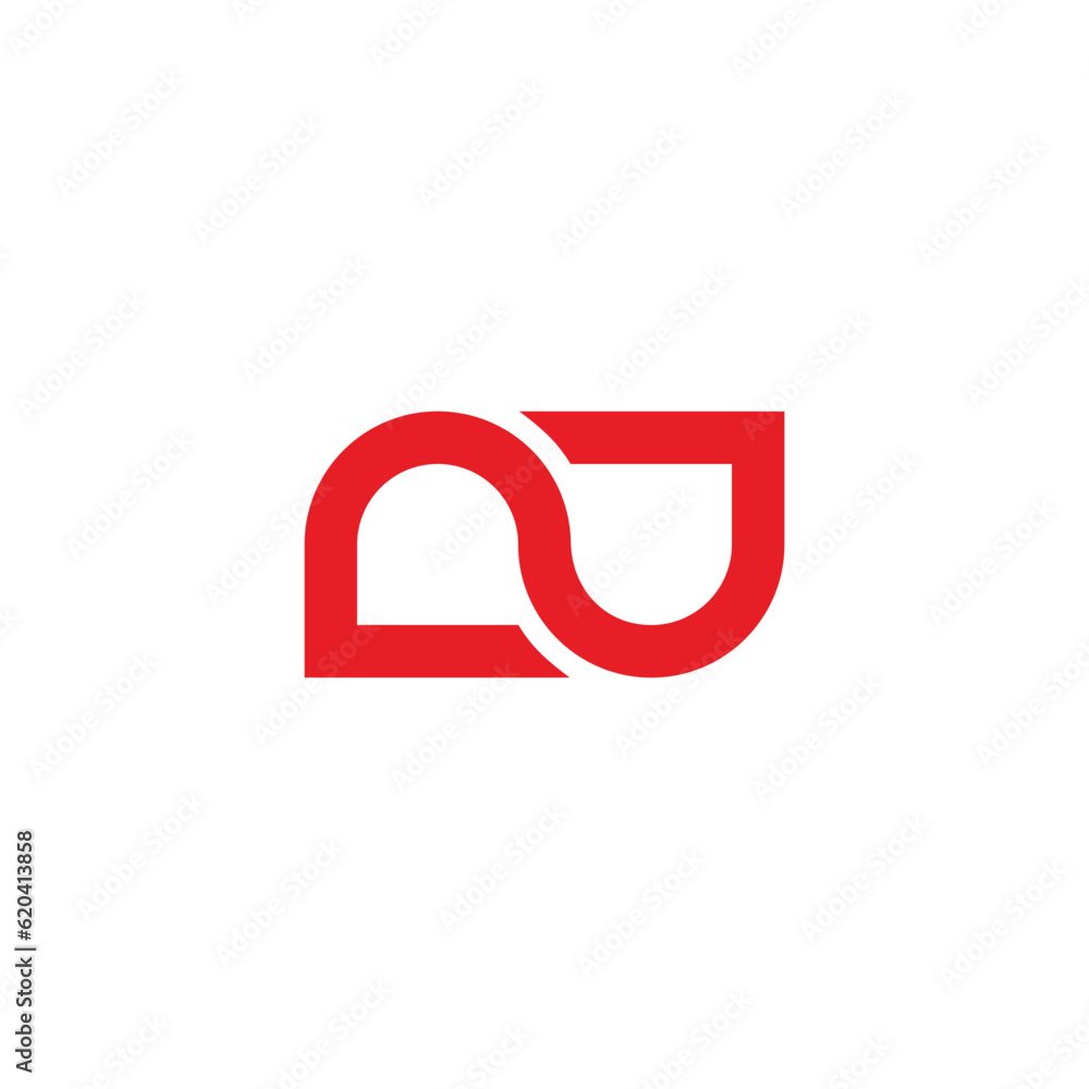 letter nj red curves logo vector letter nj red curves logo vector