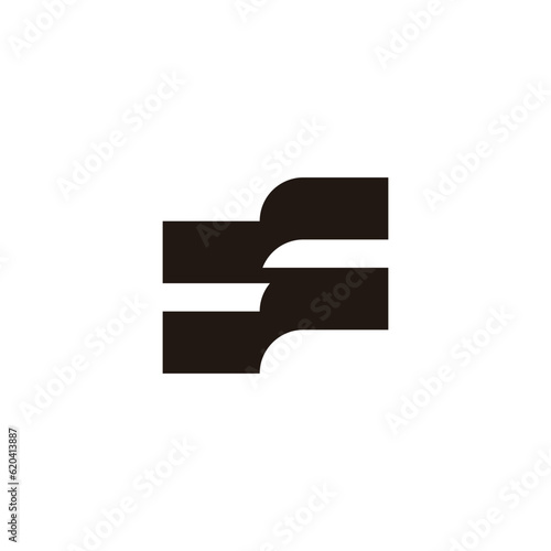 letter sc stripe ribbon simple geometric logo vector