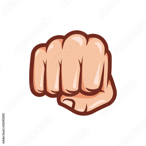 Human fist punch vector isolated on white background