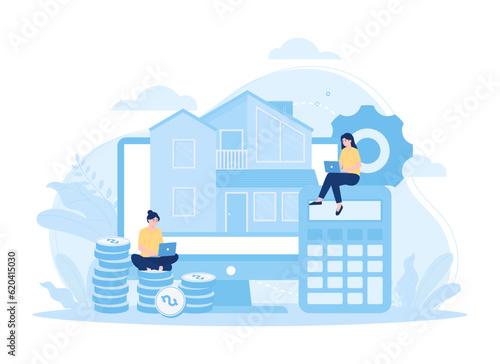 Improve the quality of home sales trending concept flat illustration