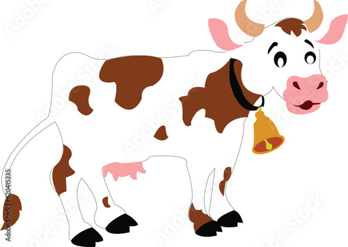 cow on a white