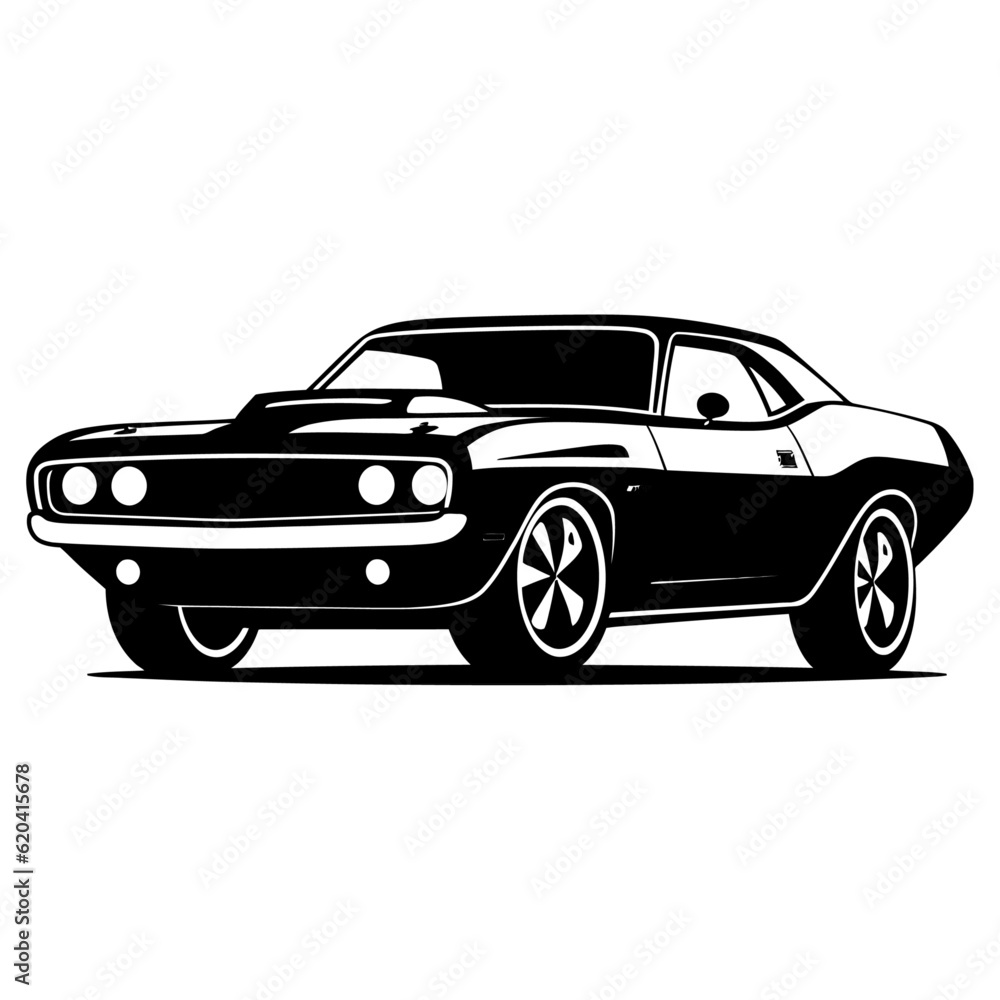 Car isolated on white background, vector illustration.