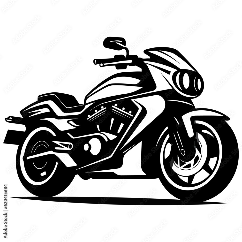 Motorcycle isolated on white background, vector illustration.