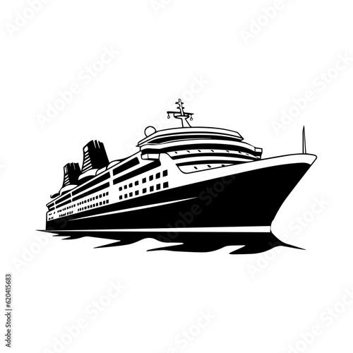 Ship isolated on white background  vector illustration.
