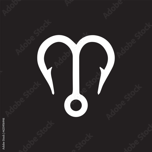 letter M hook logo icon design illustration.