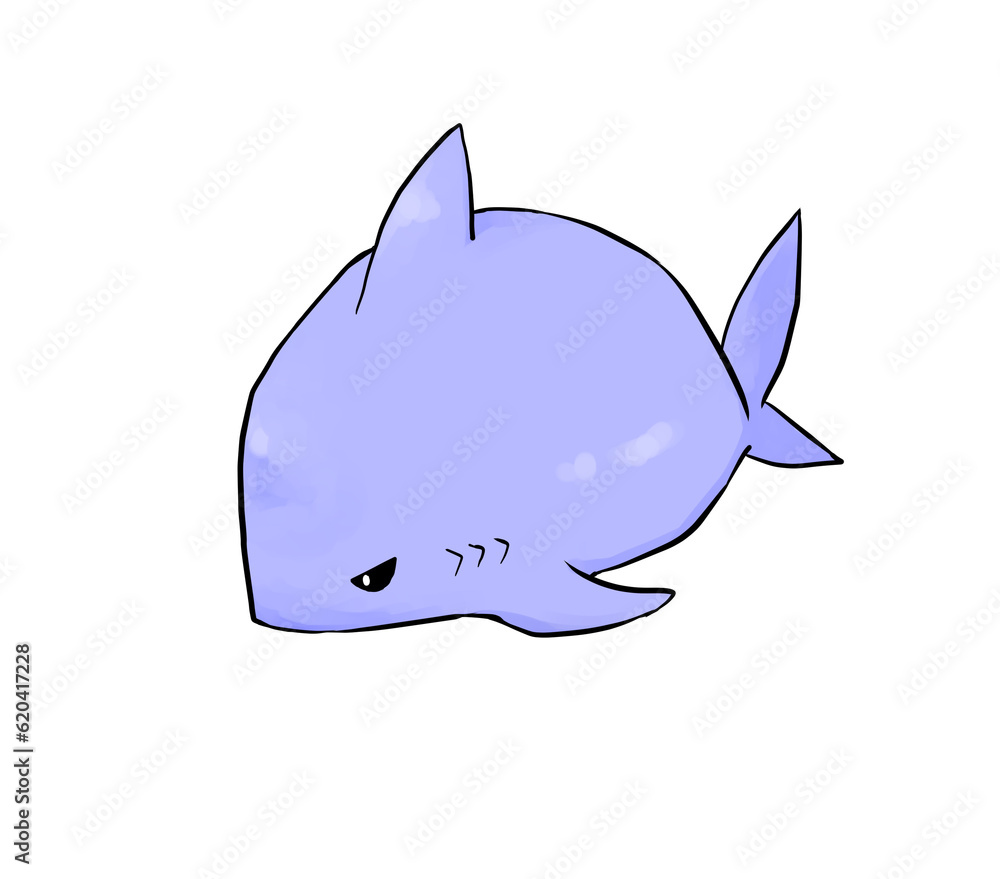 Fototapeta premium デフォルメ風サメのイラスト