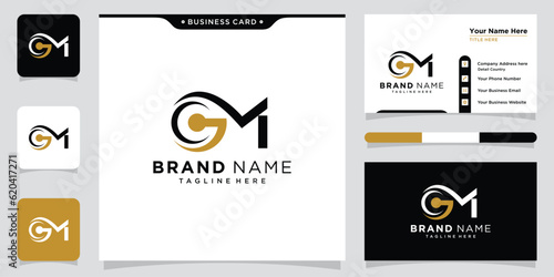 GM or MG letter alphabet abstract logo vector