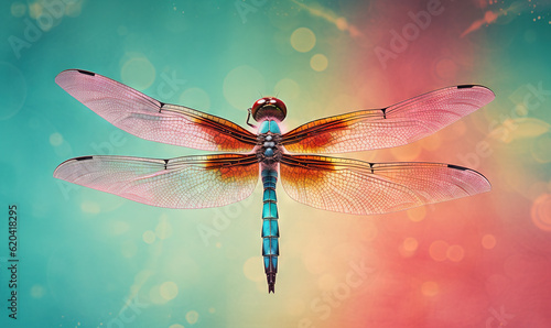  a colorful dragon is flying in the air with its wings spread.  generative ai © Anna