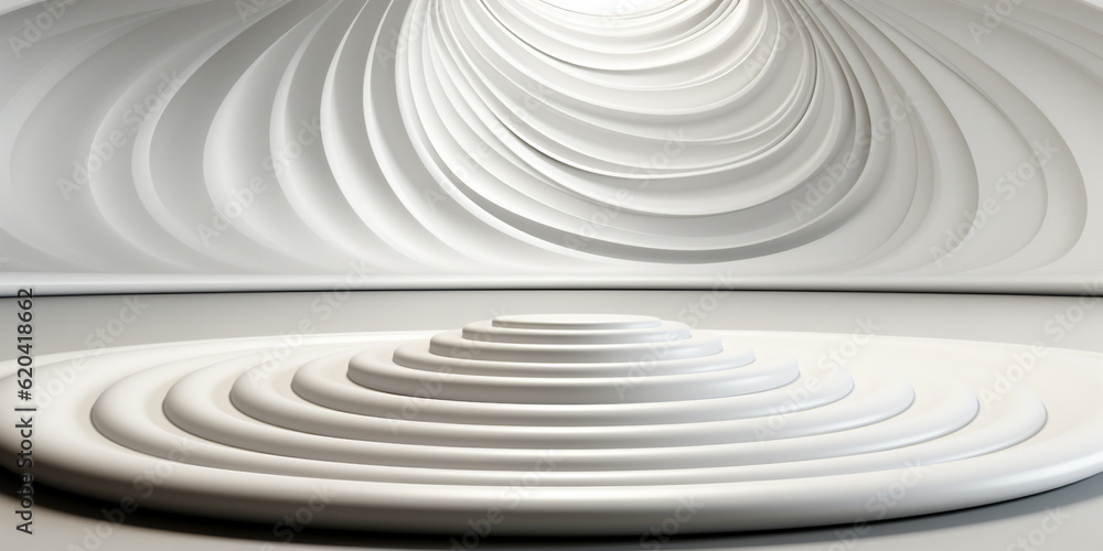 Futuristic luxury stand in white backdrop background, AI generative Futuristic luxury stand in white backdrop background, AI generative