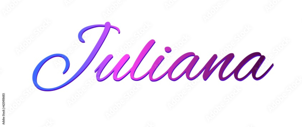 Juliana - light blue and blue color - male name - ideal for websites, emails, presentations, greetings, banners, cards, books, t-shirt, sweatshirt, prints

 - obrazy, fototapety, plakaty 