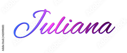 Juliana - light blue and blue color - male name - ideal for websites, emails, presentations, greetings, banners, cards, books, t-shirt, sweatshirt, prints

