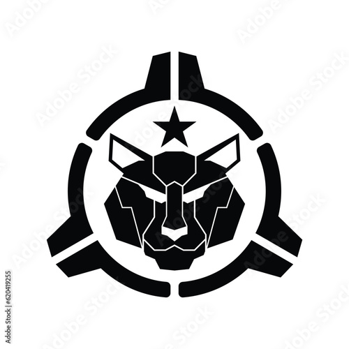 Logo Tiger Head Military Tactical Logo Design Vector Illustration