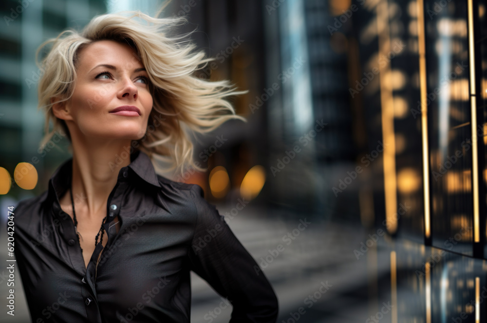 AI generated image of attractive mature woman in the city AI generated image of attractive mature woman in the city