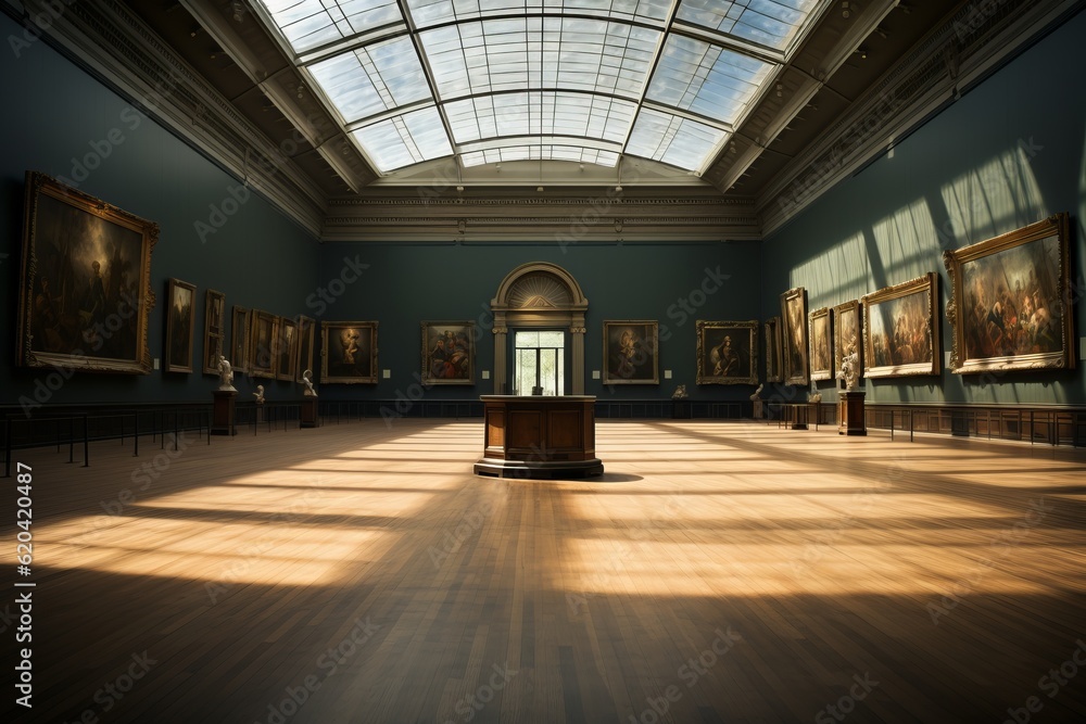 Art Gallery Natural Light, Generative AI Art Gallery Natural Light, Generative AI
