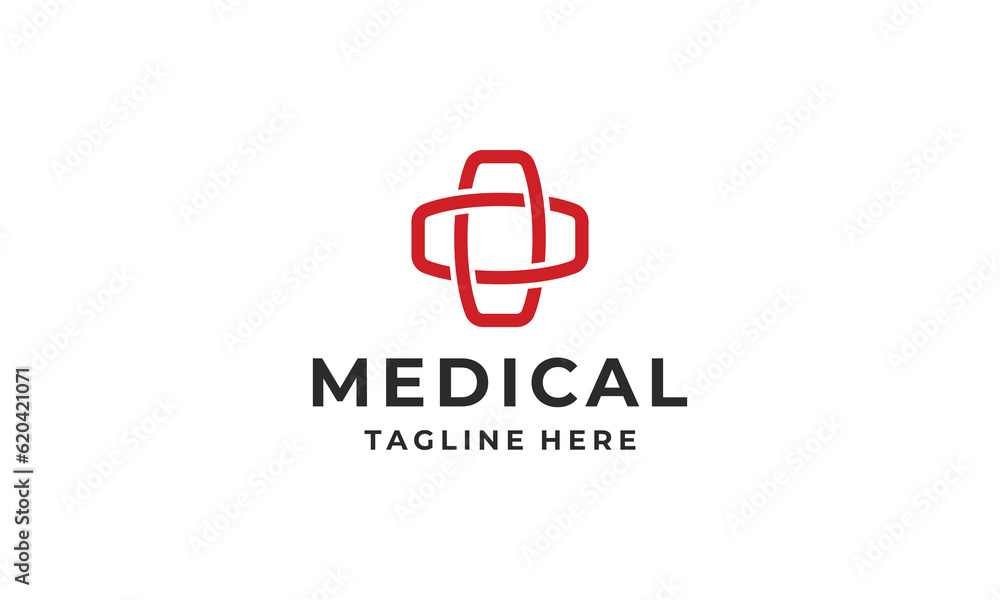 Medical cross logo design vector